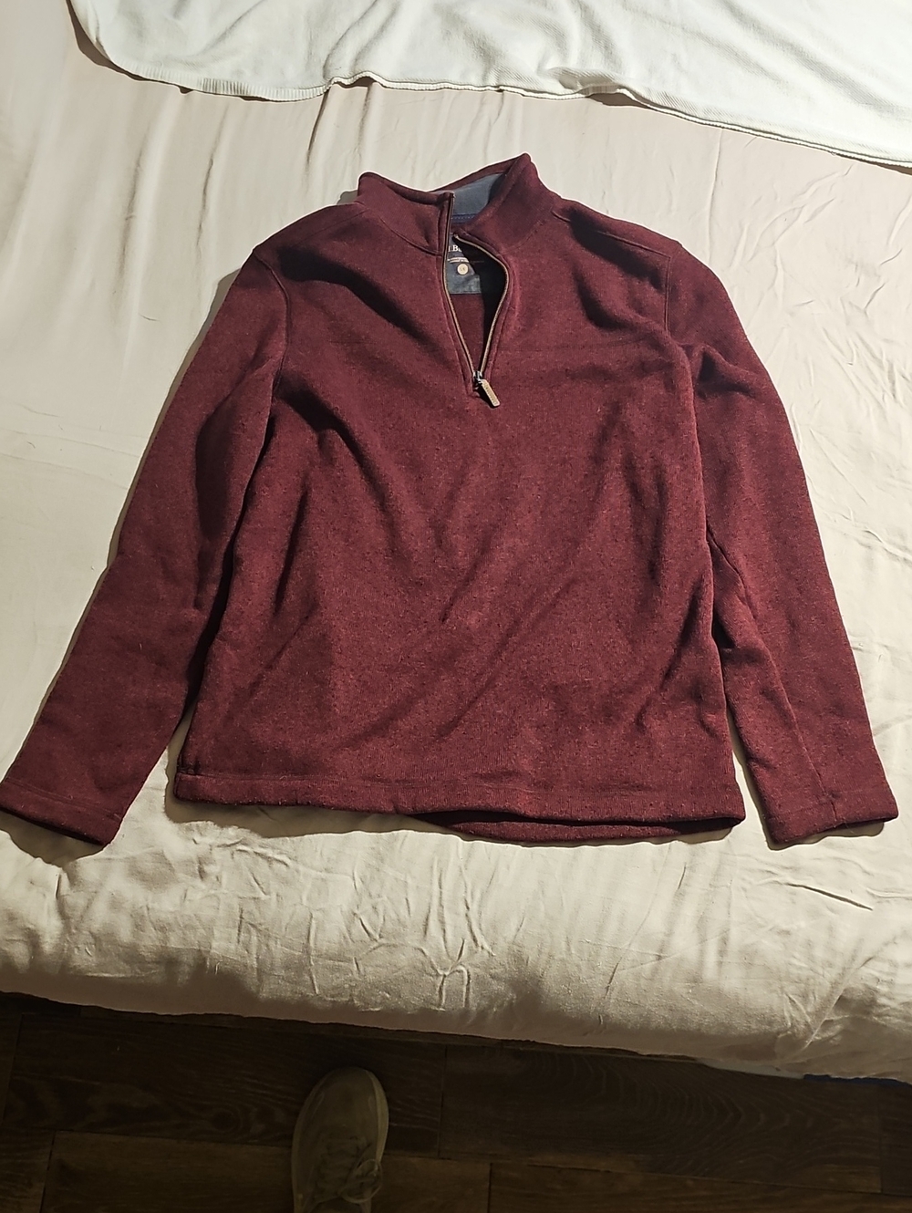 Men's Half-Zip Sweater Pullover in Burgundy